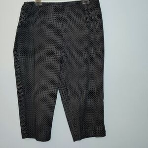 Talbot's Capri Pants18P Classic Black & White Geometric Print Preppy Summer